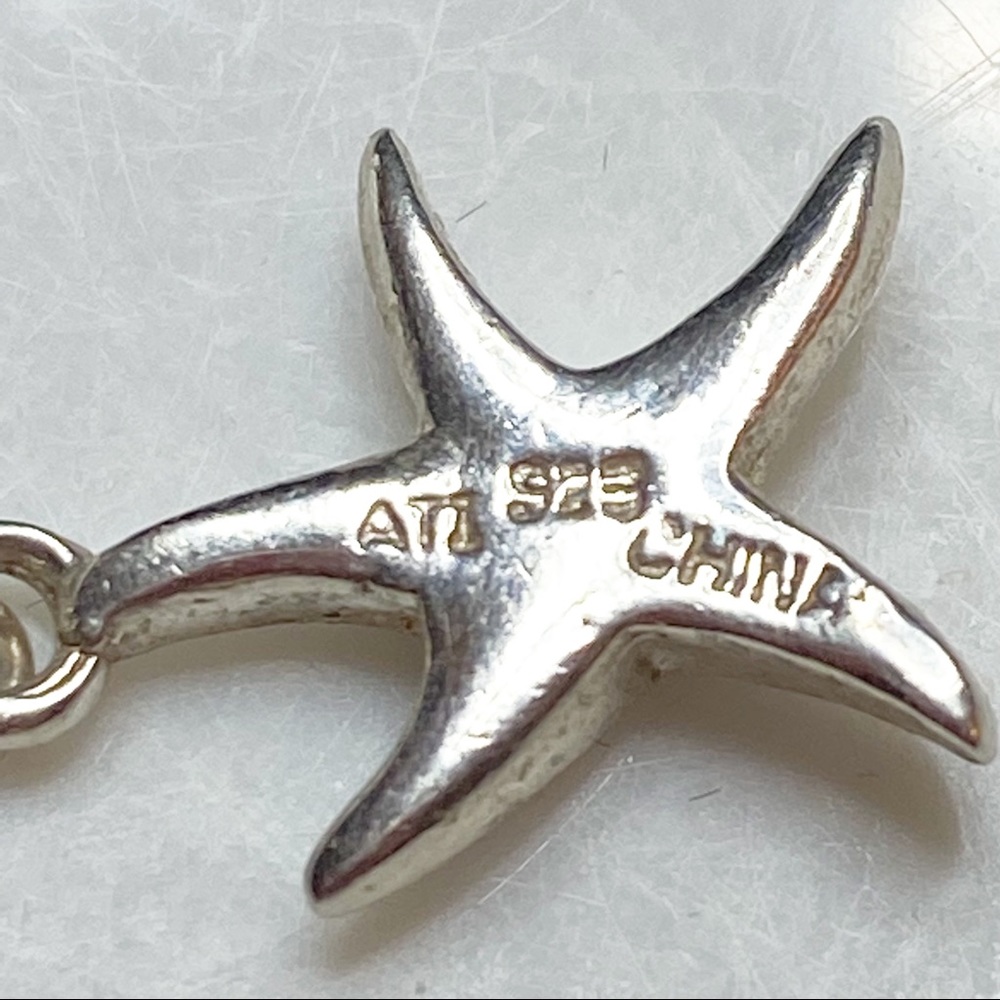 Sterling Silver 925 ATI Dangle Starfish Earrings - Picture 3 of 6